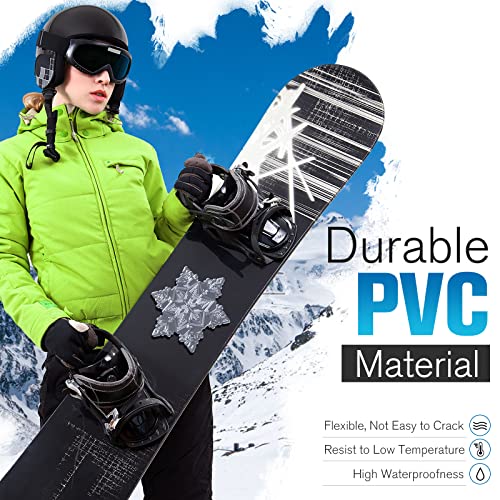 Vzzeport Snowboard Stomp Pads, 3D Clear Snowflake Snowboarding Stomp Pad,Pvc Anti-Slip Stomp Pad For Providing Extra Grip On Your Snowboarding Outdoor Sports, 5.91" X 5.91" #TOP3