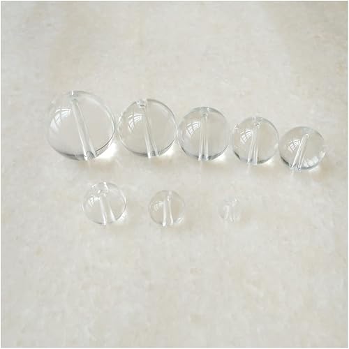 JUIYU Atrapasoles de jardín de 6 a 1.181in, cuentas redondas sueltas transparentes con agujeros centrales, collares colgantes hechos a mano (color