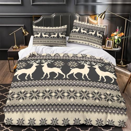 Parure de lit cerf d'hiver en microfibre 135x200 avec fermeture éclair - 2
