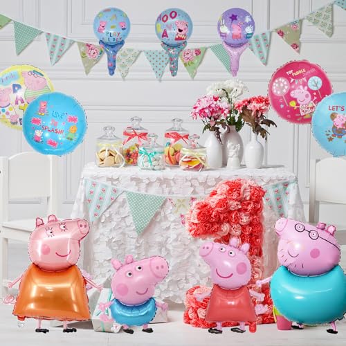 1. Geburtstag Mädchen Luftballon 1. Geburtstag Cartoon-Thema Folienballon und Helium Ballons Geburtstagsdeko 1 Jahr Set für Kindergeburtstag und Partydeko