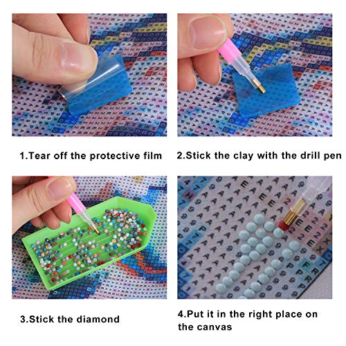 54Pieces Diamond Painting Glue Clay Embroidery Cross Stitch Drilling Mud DIY Painting Wax Organizer Box for Diamond Painting Accessories Nail Tools Blue
