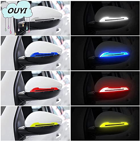 Image of 2 Pieces Reflective Car Stickers Set Rearview Mirror Reflective Warning Stickers Car Side Reflective Stickers for Car Safety (White) for Jeep Compass