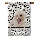 Decoración perfecta para exteriores: grandes decoraciones para jardín, patio, césped, patio, casa de campo, puerta de entrada, buzón, terraza, balcón, porche, pared. También es un regalo especial para tu familia o amigos que aman a los perros.
