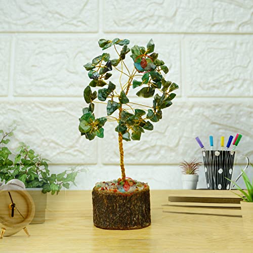 Image of REMEDYWALA Charged Energized Green Jade Crystal Tree for Reiki Healing, Green Jade Stone Tree Showpiece for Good Luck Home Decor, Beautiful Crystal Tree,100 Beads