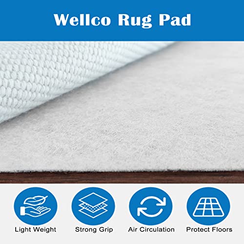 Wellco 5X7 Ft Non Slip Rug Pad,Rug Gripper,100% Felt Cushioned Gripper - Safe For All Floors And Finishes,Felt Rug Pad,White #TOP6