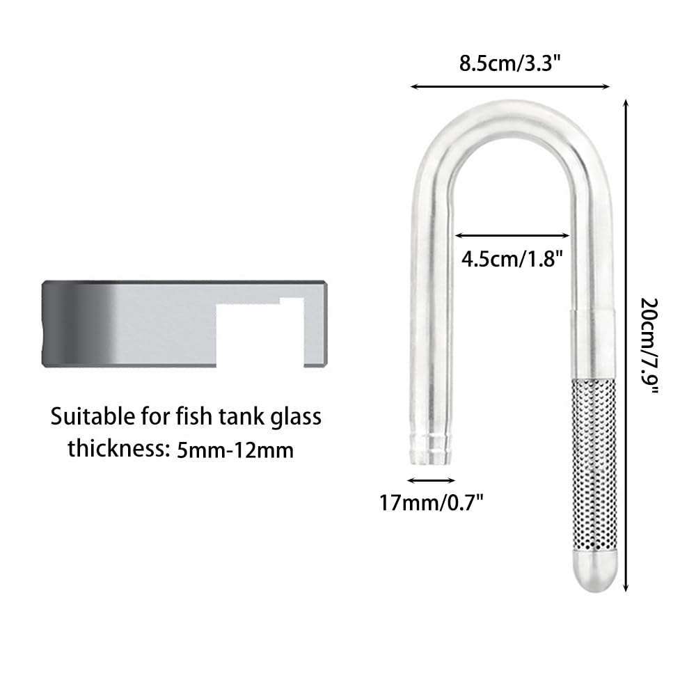 MiOYOOW Aquarium Inflow Outflow Pipe, 304 Stainless Steel Lily Pipe with Aluminum Alloy Fixing Clamp for Fish Tank Aquarium (12/16MM) - Image 2