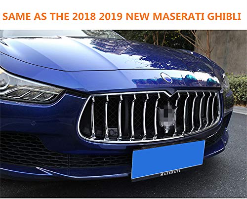 Front Grill Chrome Trim For Maserati Ghibli 2013 2014 2015 2016 2017 Parts Accessories Front Grille Decorative Garnish Trim Cover Car Styling 12Pcs #TOP6
