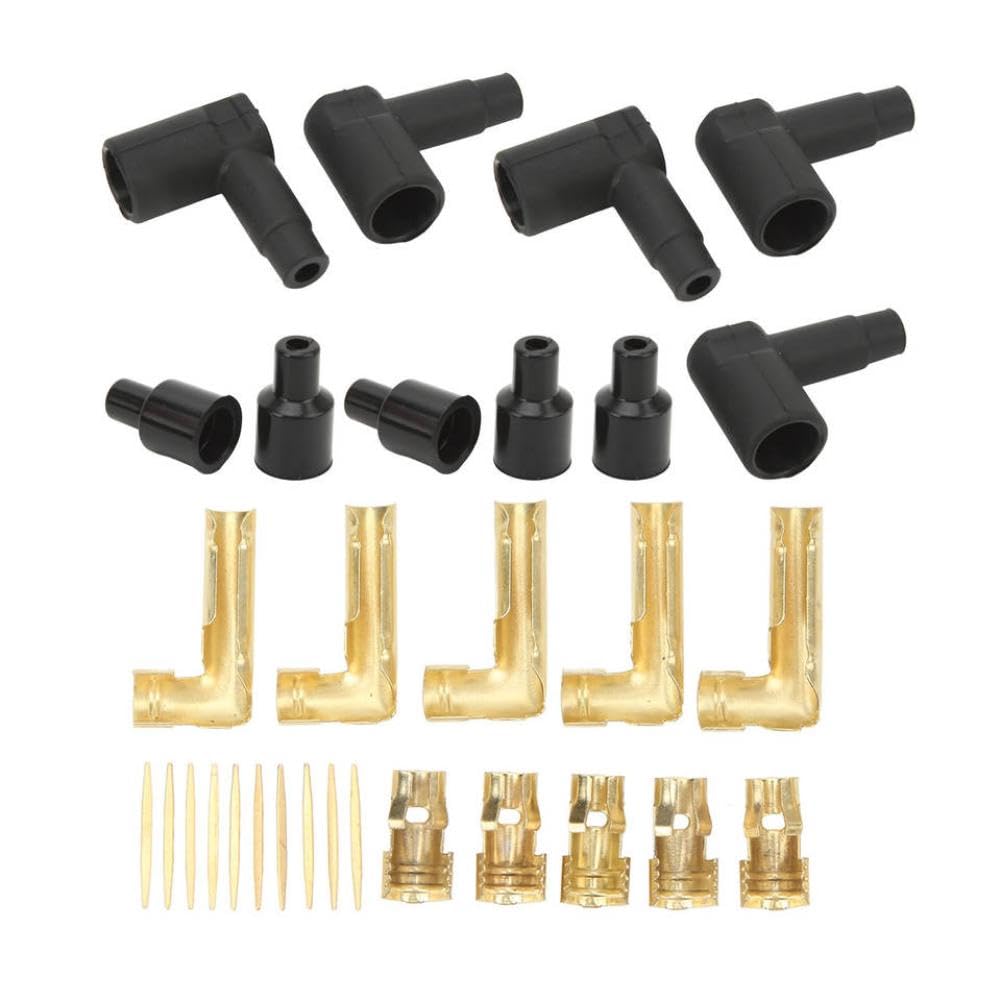 Kit terminale in materiale di gomma nera per candela da 30 pezzi, adatto per cavi da 6-10 mm