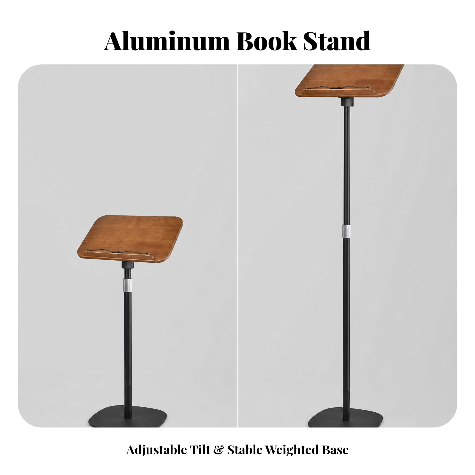 per Libri da Pavimento perficie in Legno Ergonomico da Lettura con Base Rotonda Elegante Ricette per Lavoro Creativo, Bianco