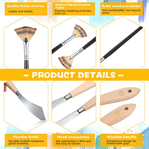 image for CHENGU 5 Pieces Painting Knife Set Background Blender Brush and Fan Bl
