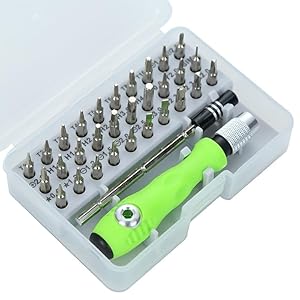 Set di cacciaviti di precisione professionali 32 in 1 con punte magnetiche, kit di riparazione multi-bit per riparazione elettronica (telefono, laptop, occhiali, orologi, giocattoli), portatile