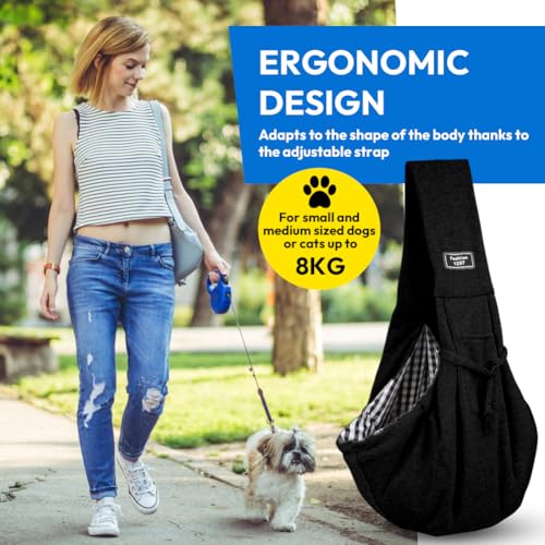Hundetrage, Hundetragetuch, Umhängetasche für Haustiere, Hundetasche, Tragetasche Hund, Hunde Tragetasche, Hundetragetasche Welpen, für für den Spaziergang, Aktivitäten im Freien und Ausflüge