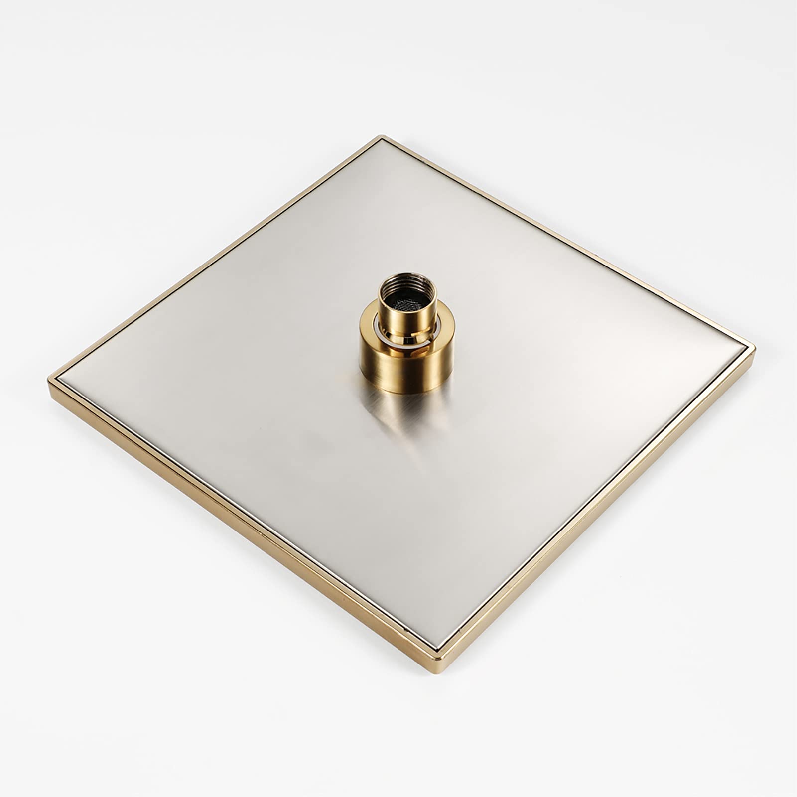 Cabezal de ducha cuadrado de alta presión de 8 pulgadas, cabezal de ducha de cascada de ABS ultrafino, diseño fijo, conexión G1/2, acabado de níquel cepillado para una experiencia de baño lujosa