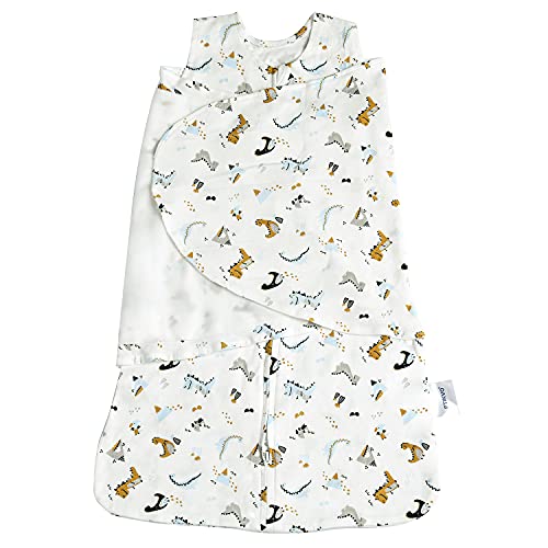 Ftikvo - Pañales para bebé y niña, saco de dormir para recién nacido, 100% algodón, transpirable (dinosaurio, grande (3-6 meses)