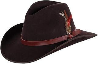 Outback Trading 1107 Unisex Gallop UPF 50 Water-Resistant Satin-Lined Western-Style Wool Hat, Tan Bark, 7 1/8