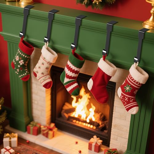 Doitory Christmas Stocking Holder Hanger,4 or 6 Pack Stocking Holders for Fireplace and Mantle for Xmas Holiday Party Decorations - Thumbnail 6