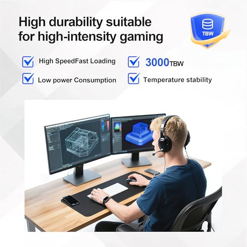 Image of Dogfish 2TB M.2 PCIe 4.0 NVMe SSD 2280 Gen 4x4, Internal Gaming Solid State Drive up to 7000MB /s 3D NAND Flash M Key Low Power Consumption Disk, Upgrade Storage for Desktop, Laptop, ps5