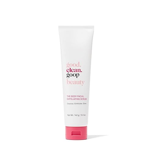 good.clean.goop beauty The Body Exfoliante facial | Exfoliante corporal y limpiador para piel brillante | AHA, exfoliante de semilla de uva y aceite