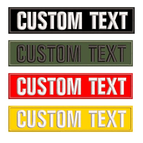 2 PCS Custom Embroidered Name Patches Personalized Personalized Tactical Morale Embroidered Name Tapes for Hats Caps Bags Backpacks Tactical Vest Military Name Tag Hook and Loop or Iron On Tapes
