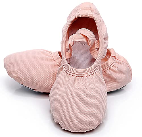 Zapatillas de danza de lona color piel que evitan rozaduras en la práctica de ballet
