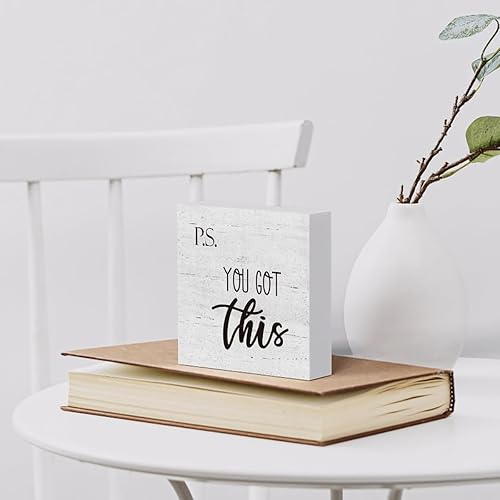Miniatura 6 de P.S. You Got This - Cartel de madera decorativo inspirador para caja de madera, letrero de madera para el hogar, sala de estar, dormitorio, oficina,