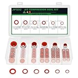 Japtend 160PCS Air Conditioning System Compressor Seal Washers Assortment Kit, 6 Sizes Automotive A/C Compressor Port Bonded Seal Gasket Kit (Red)
