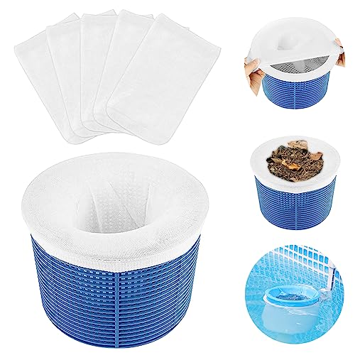 OFFCUP Calzini da Skimmer per Piscina, 12Pcs Skimmer Piscina, Pool Skimmer Socks, Calze da Filtro per Piscina, Filtro Skimmer Piscina per Rimuovere Detriti Foglie Capelli Insetti, Bianco