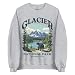 MadalenStore Glacier National Park Sweatshirt - Montana Bear Hiking Outdoor Sweatshirt, Nature Lover Crewneck XL Sport Grey