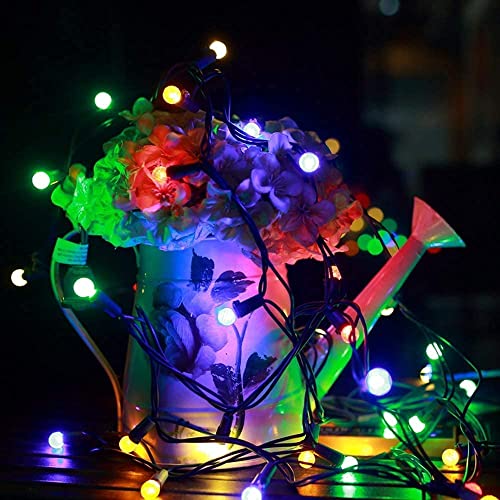 18.6Ft 50 LED Colorful Mini Globe String Lights G12 Ball Christmas Tree Lights for Small Tree Crafts Garden Fence Holiday Indoor and Outdoor Decorations, UL Certified, Connectable, Multi-Colored by MULTI-SPARKING - Used condition - Image 7