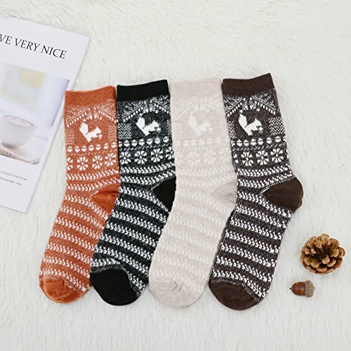 Zando Womens Wool Socks Winter Athletic Socks Crew Sock Warm Hiking Merino Wool Socks Soft Thick Mid Calf3