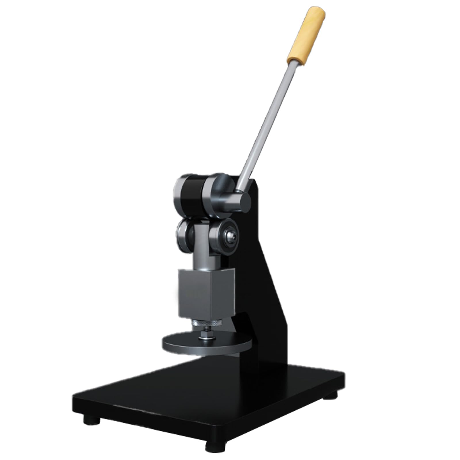 Prensa de troquelado manual, prensa de estampado a presión de 1 tonelada, máquina de troquelado, para troquelado de cuero, punzonado, repujado y otros trabajos de prensad,Black-Round pressure plate