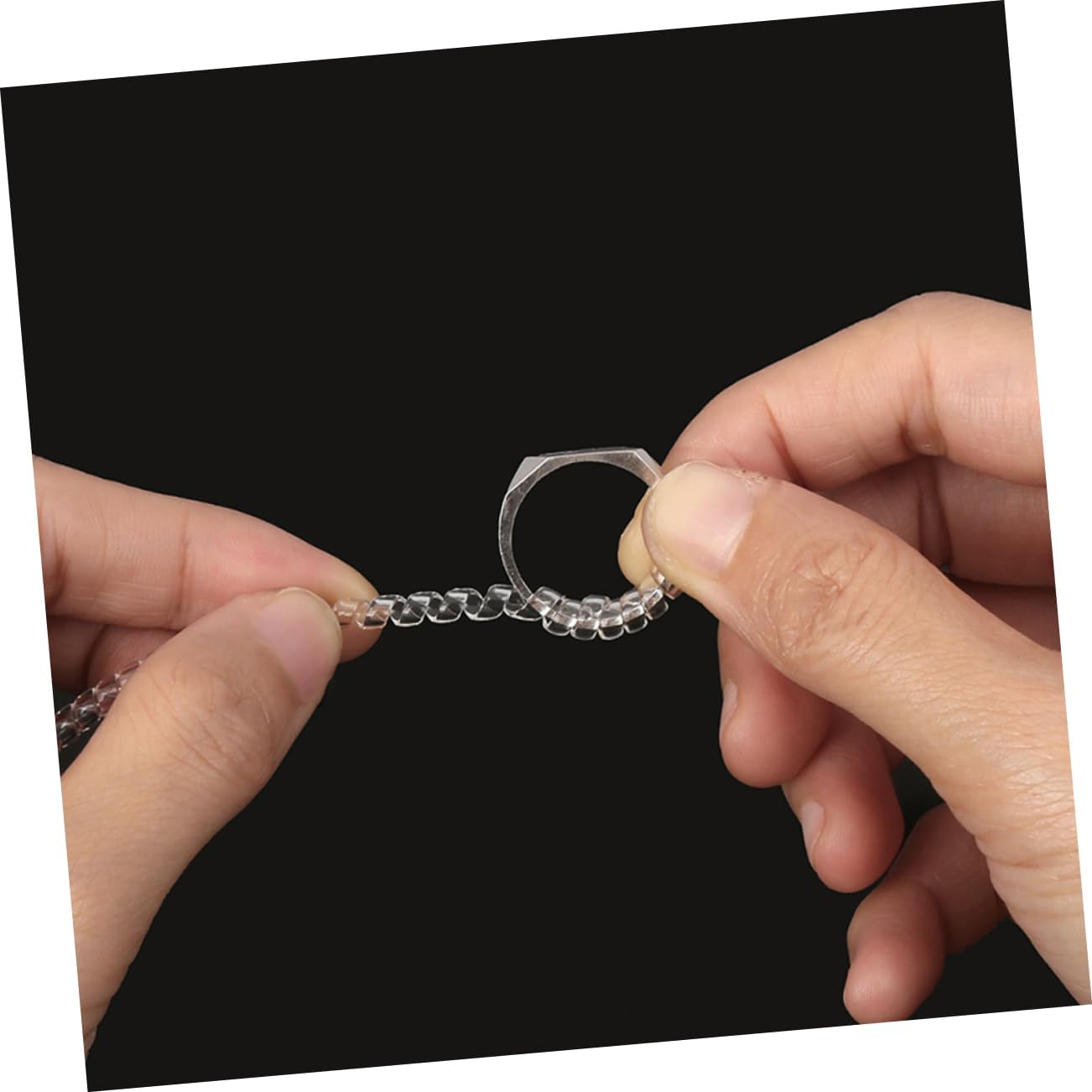 Uonlytech 12Pcs Ring Adjuster Transparent Spiral Adjusters for Loose Rings Easy to Use Jewelry Tighteners Ring Spacers for Comfortable Fit for Women and Men