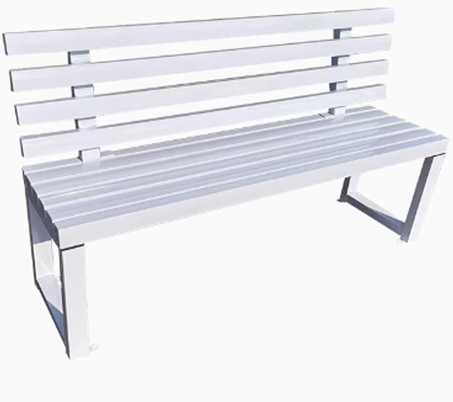 White Patio Bench, Garden Bench, Porch Bench Seat, Outdoor Seating Furniture Lounge, Park Benches for Outside with Backrest for Deck, Entryway, Sunroom(100x40x85cm)