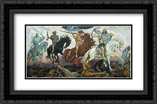 Amazon.com: Four Horsemen Of Apocalypse 24x16 Black Ornate Frame