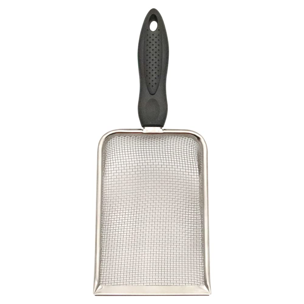 Pelle à sable pour reptiles - 26 cm - Amphibie - Pour nettoyage de litière d'aquarium - Substrat métallique à mailles fines pour gecko, lézard, araignée, serpent, tortue, acier inoxydable