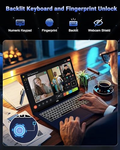 Image of 17.3 inch IPS FHD Gaming Laptop, AMD Ryzen 7 8745HS 32GB DDR5 RAM 2TB SSD (Beat R9 6900HX, up to 4.9GHz) Radeon 780M Graphics Business Computer with 100W Type-C, Fingerprint USB-C 4.0 Win11 Blue