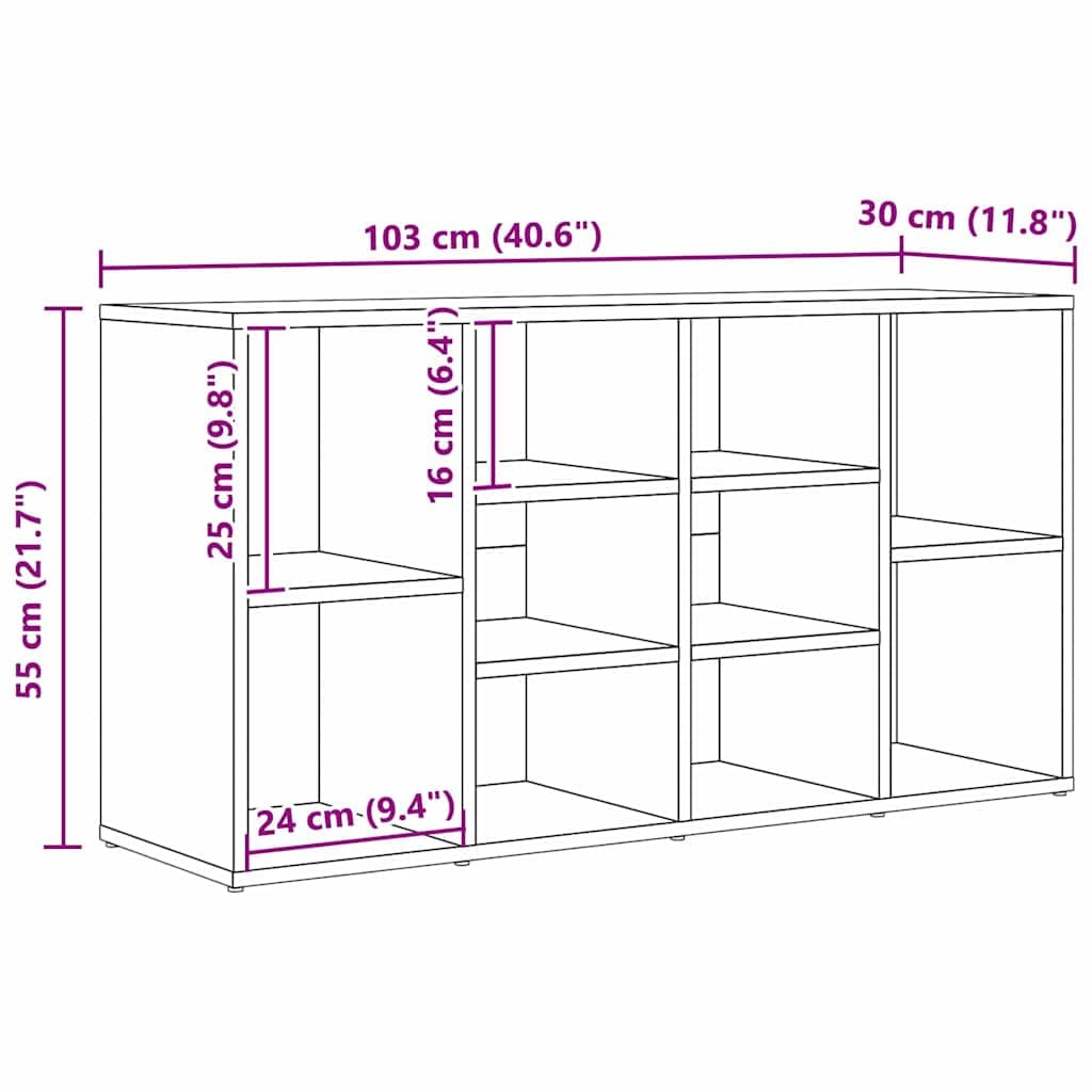 vidaXL Banc à Chaussures Chêne Artisanal 103 x 30 x 54,5 cm, Banc d'entrée, Rangement à Chaussures Multifonctionnel, Meuble en Bois Chic pour Vos Chaussures