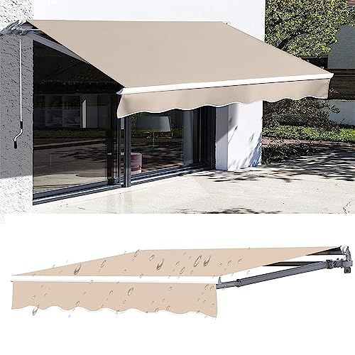 Toldo retráctil 4x3 m exterior impermeable protección solar beige 4