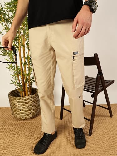 Image of Thomas Scott Men's | Solid | Light Weight | Breathable Fabric | 2 Zipper Pockets | Mid Rise | Regular Fit | Cotton Blend | Button Waist | Chino Trouser | Pants
