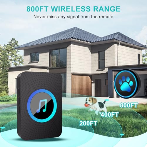 Yoiilifee-Dog-Door-Bell-for-Potty-Training-Smart-Wireless-Doggie-Doorbell-to-Go-Outside-1000-Feet-Long-Range-with-IP65-Waterproof-Super-Light-Touch-Button-60-Melodies-Adjustable-Volume
