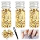 VFANDV 3 Flaschen Blattgoldflocken mit Pinzette Dekorative Gold Blatt Blattgoldtabletten DIY-Bastelgoldfolie Dekorfolie für Malerei Harzkunst Vergoldete Statue Nagelkunst (Gold)