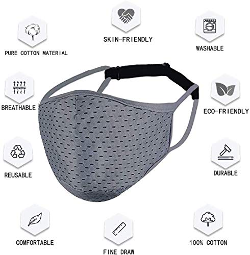 Black Adjustable Sport Face Mask, Grey Running Washable Beathable Reusable Athletic Madks Comfortable Fabirc Thin Covers for Fashion Designer Women Men Adult and Youth Outdoor Work Out and Cycle Gift