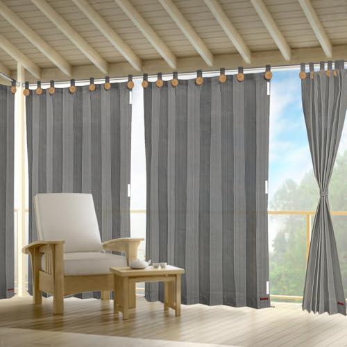 Image of HIPPO HDPE 230 GSM Outdoor Loop Curtain (Cool-Grey, 3 Feet X 9 Feet, Pack of 2)