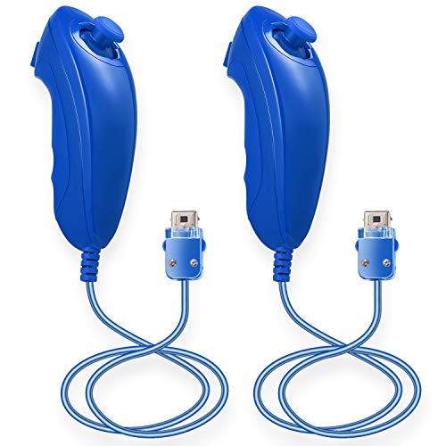 suily Wii Nunchuck Controller 2 Pack Nunchuck Controller Joystick Gamepad Replacement for Wii/Wii