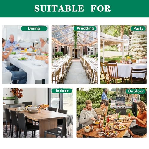 Biscaynebay FLORATC554 Textured Fabric Square Tablecloths 54 X 54 Inches, Natural Water Resistant Spill Proof Tablecloths For Dining, Kitchen thumb #8