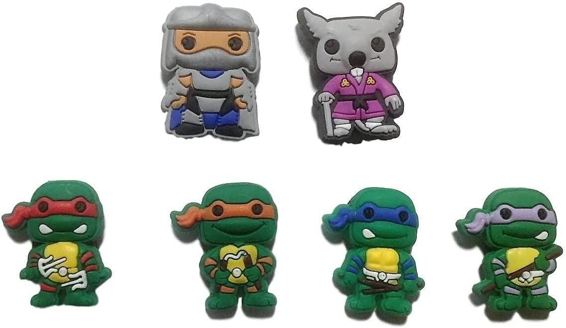 Superhero Turtles Cartoon Characters 1" Tall Set of 6 Mini PVC Magnets