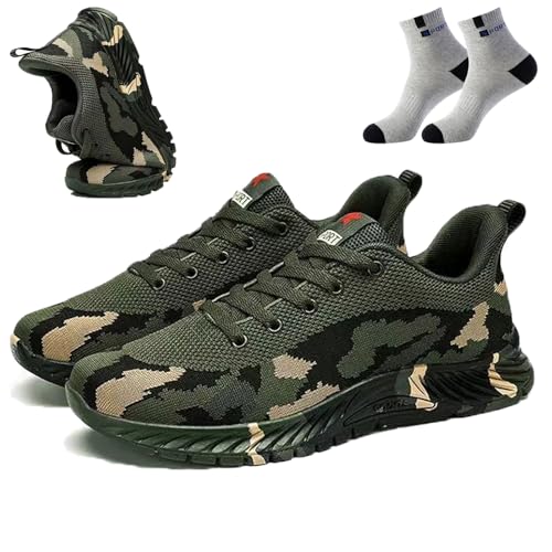 Botas De Senderismo para Hombre con Camuflaje, Cómodas Zapatillas Ortopédicas con Soporte De Arco, Transpirables Y De Camuflaje para Caminar Y Cazar. (Camuflaje,42)