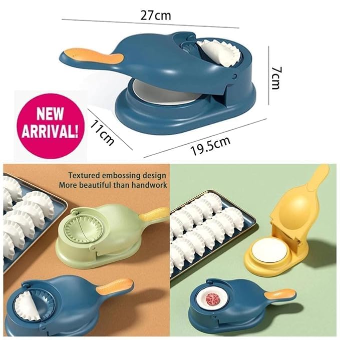 LEELICHI 2-in-1 Dumpling Maker Machine | Manual Dough Press & Dumpling Mould | DIY Kitchen Tool for Homemade Dumplings | Easy-to-Use, Time-Saving, Durable Plastic Dumpling Former & More (Multicolor) 4