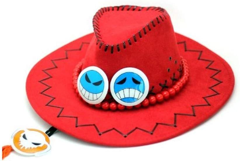 Mingzuo Cosplay Ace Hat One Piece Cowboy Visor Hat Party Caps Large Size - Black - One size