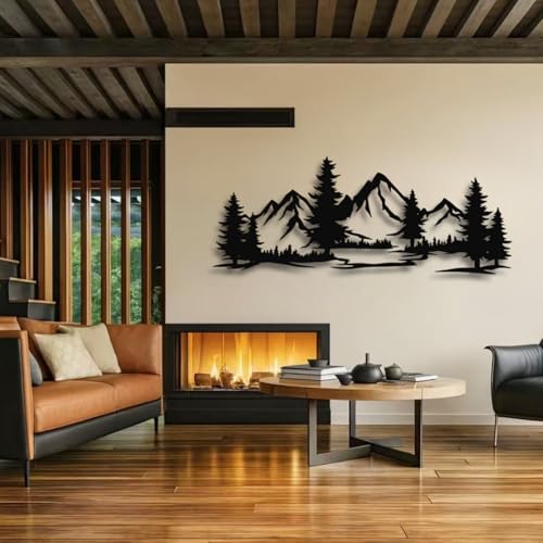 Motomas Metal Mountain Wall Art (41" L x 16" W)